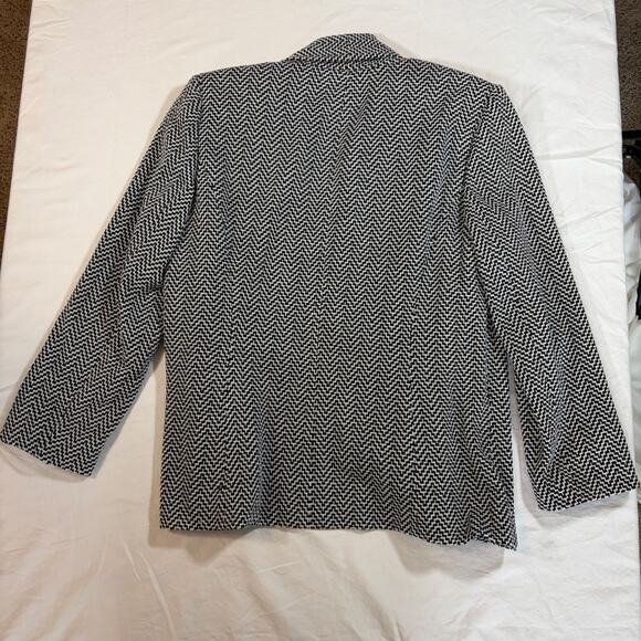 Nine West women’s open blazer. Size 8. Herringbone black white. Workwear. - Picture 5 of 7